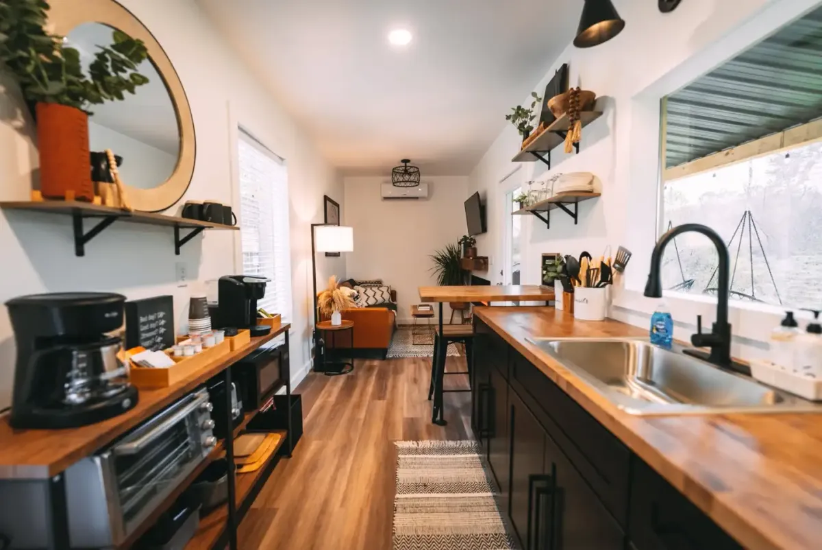 The Luna Cottage features an open layout that maximizes space in the home's compact footprint