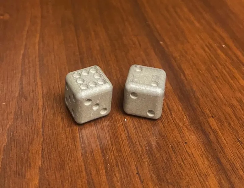 Pair of Sicherman Dice on Table