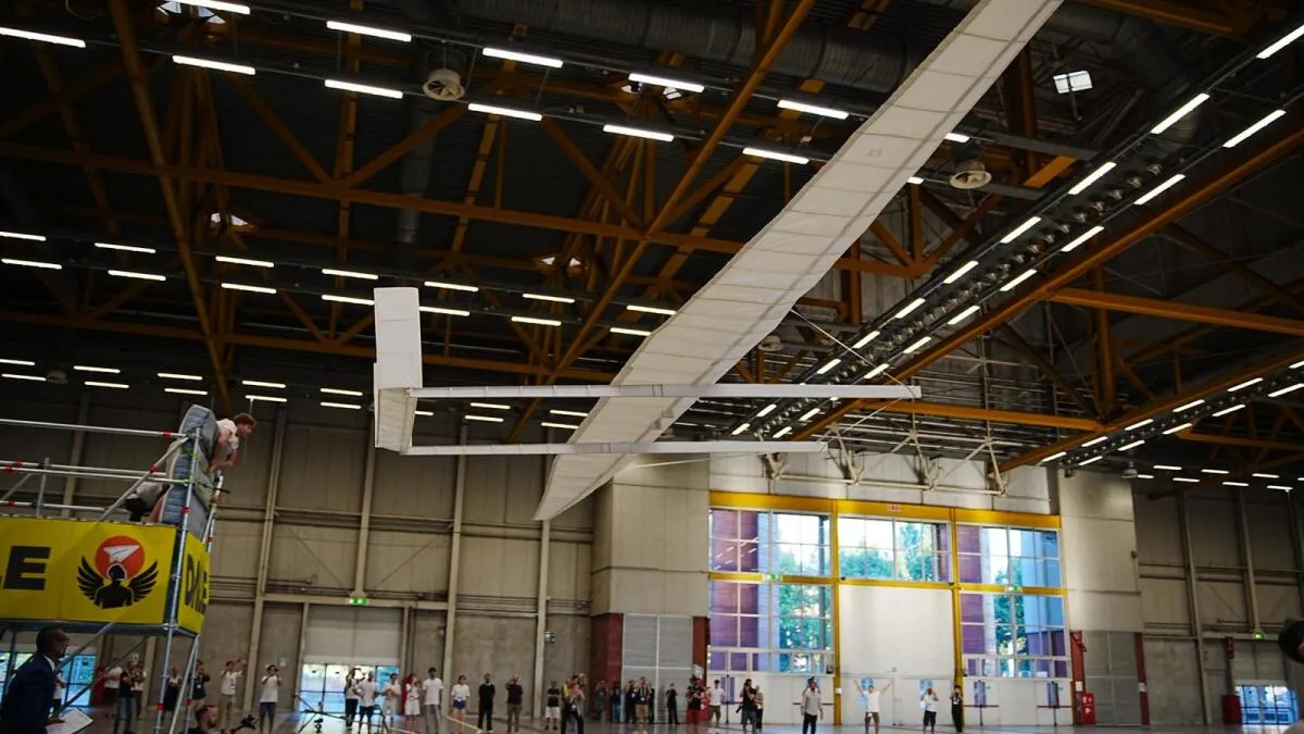 Students fly high with new world record for largest paper plane