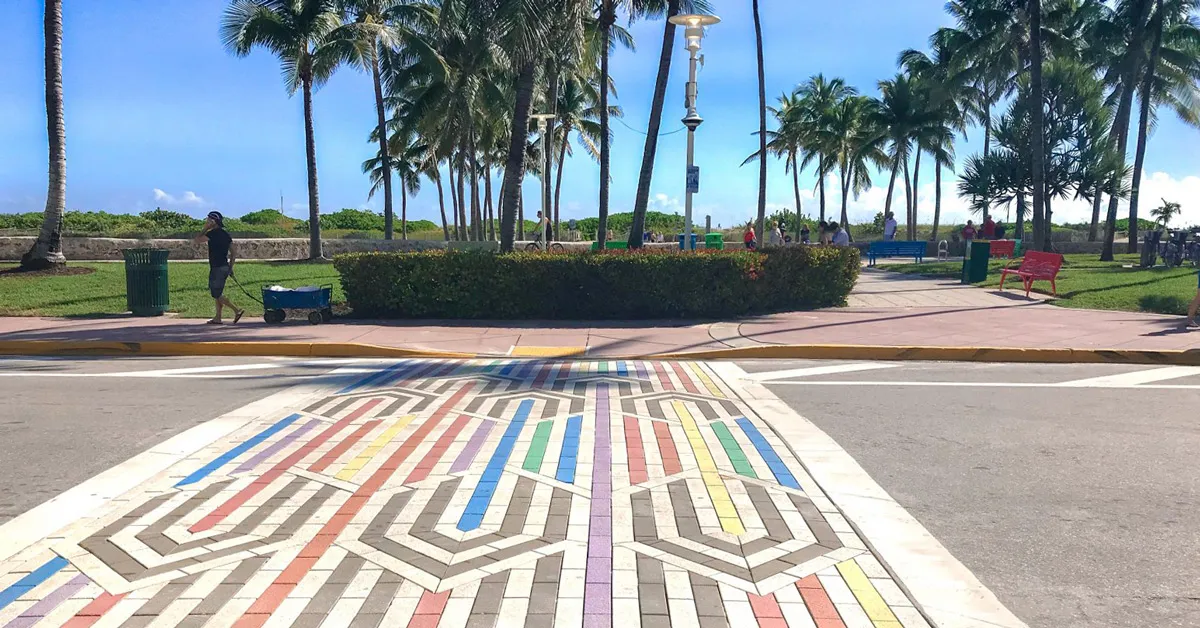 DeSantis banned Pride crosswalks, so Miami Beach re-painted the rainbows in a park instead