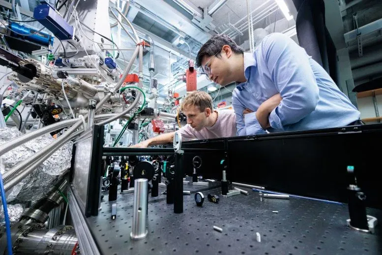 Gabriele Berruto and Asst. Prof. Shuolong Yang Looking at Setup