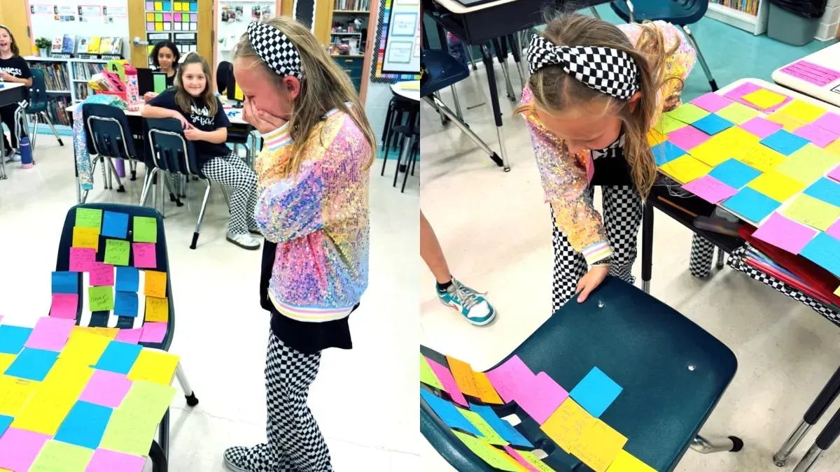 Students covered classmate's desk with affirmations when confidence wavered