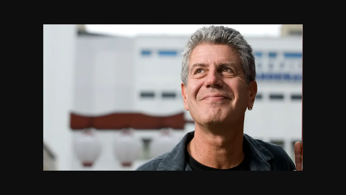 Anthony Bourdain does a cooking demonstration at the South Beach Food And Wine Festival in 2005.
