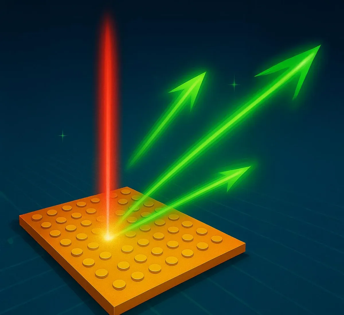 Flat chip converts infrared to visible light with pinpoint control