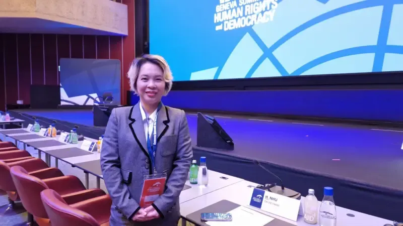 Teacher imprisoned for activism escapes, tells her story at Geneva Summit