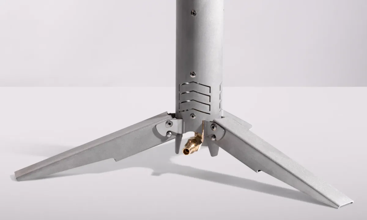 The legs fold back when not in use