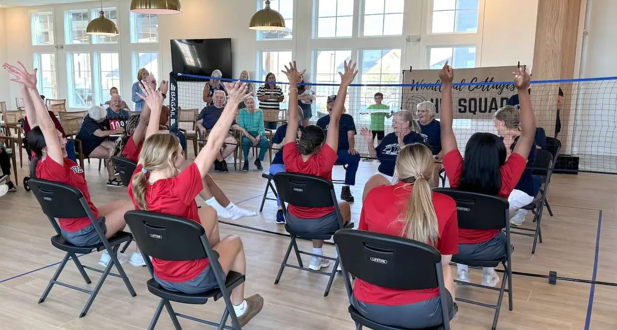 High school volleyball team finds unlikely rivals in senior living community