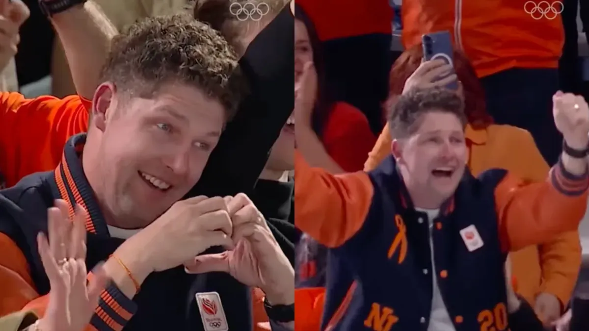 Dutch speed skater wins gold; her husband's reaction wins hearts