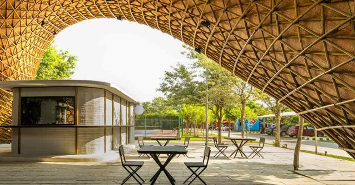 Hungry Caterpillar Canopy Hatches 3D-Printed Food Oasis on Indian Campus