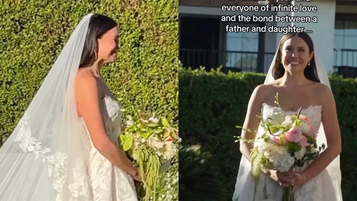 Bride Walking Down Aisle to Late Dad s Voicemail Makes Crowd Sob
