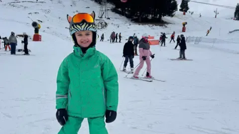 Freddie skiing on holiday