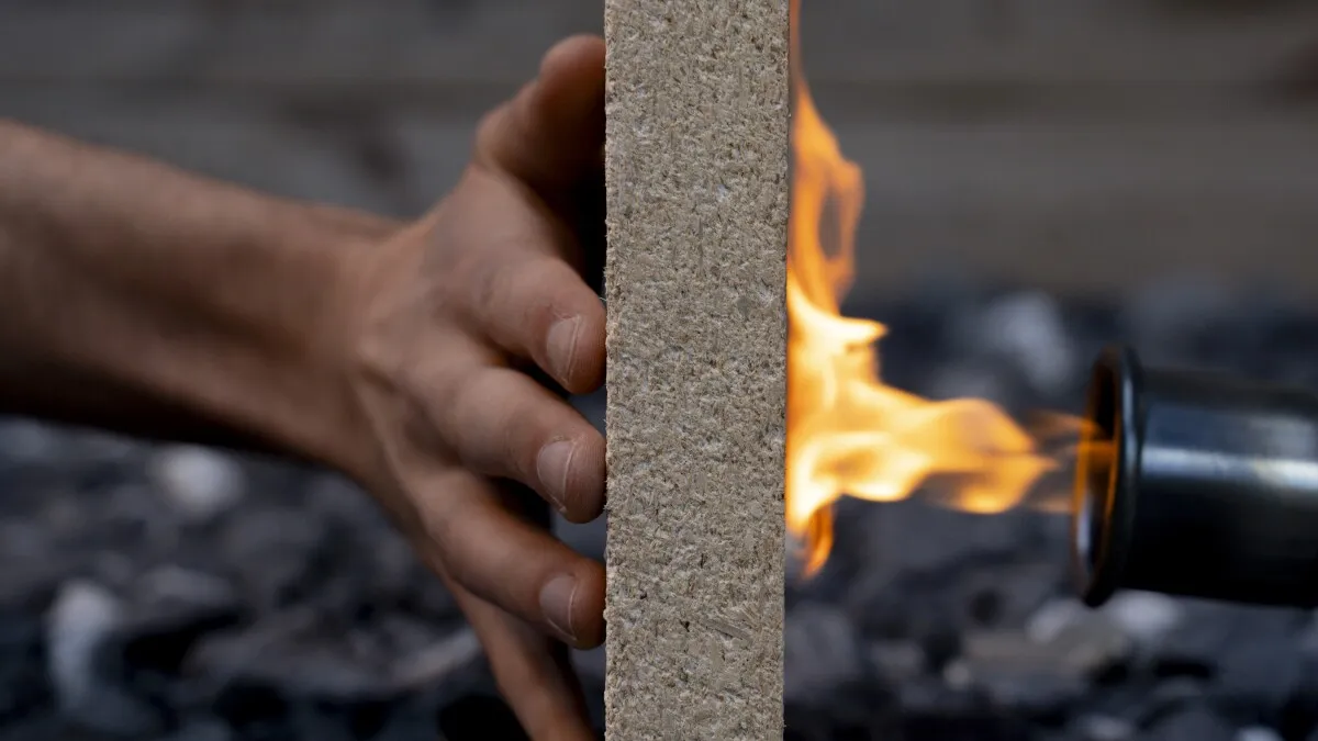 Sawdust and kidney stone mineral team up for fire-stopping building panels