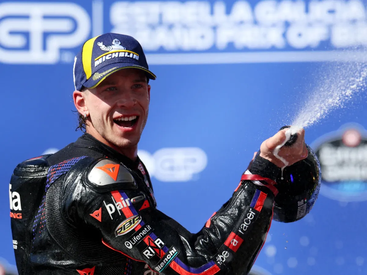 Aprilia’s Bezzechi makes it four MotoGP wins in a row with Brazil triumph