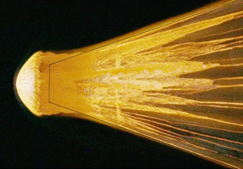 Stony Meteorite in Arcjet Airflow