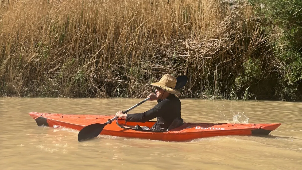 7-lb folding fabric kayak packs down to the size of a two-person tent