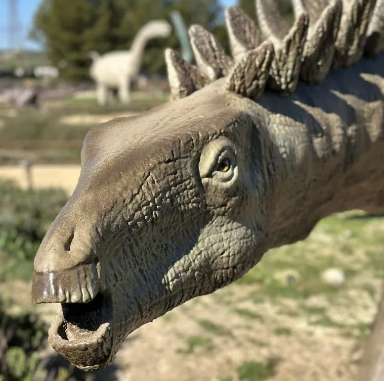 Head of a Dacentrurus armatus sculpture on display at Dinópolis (Teruel, Spain).