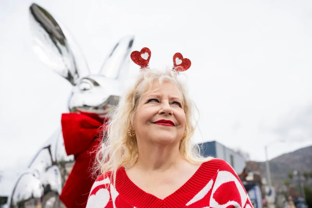 After wildfire destroyed everything, a 14-foot bunny sculpture arrives