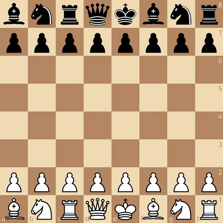 Position 198 in Chess960 is the arguably the fairest: Queen / Knight / Bishop / Rook / King / Bishop / Knight / Rook. Credit: Lichess