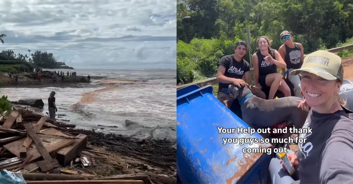 Hawaii locals are cleaning up devastating flood damage, protecting homes and beaches