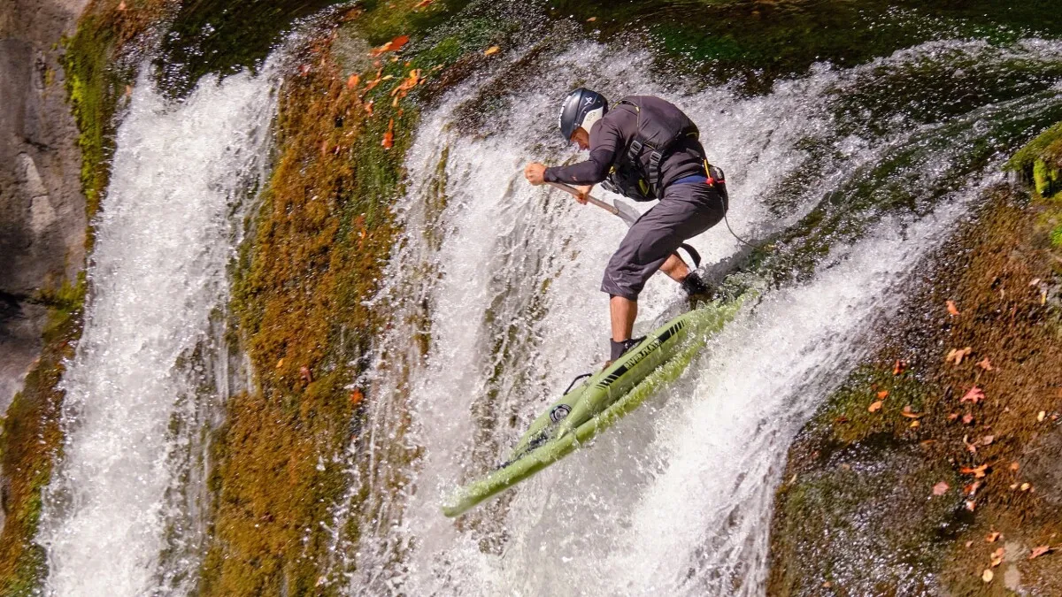 Paddler invents board that sinks on purpose for wild river tricks