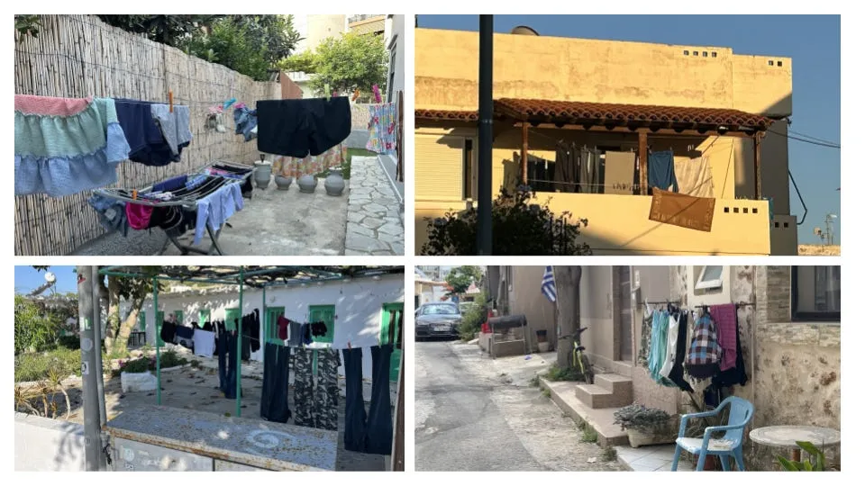 Laundry lines in Greece