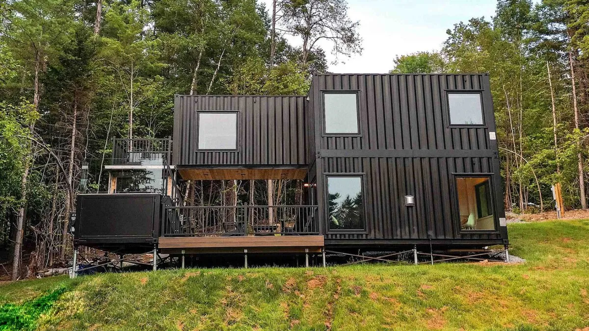 One-of-a-kind shipping container house even has its own pool and sauna