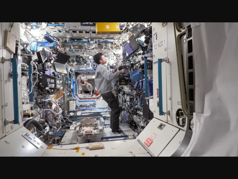 Commander Nicole Mann guides viewers through the International Space Station