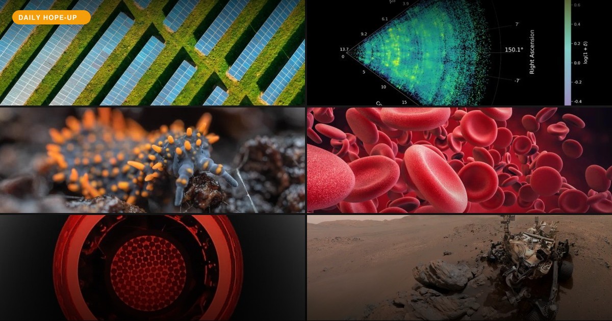 Today's Hope-Up: The Universe Got Mapped, Old Blood Got Young, and Renewables Got Cheaper